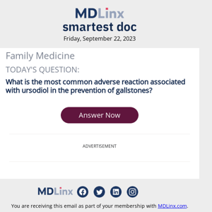 Smartest Doc Family Medicine Quiz for Friday