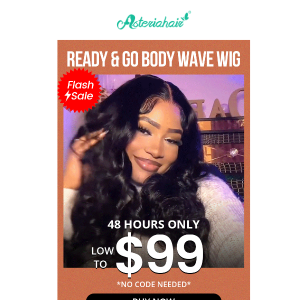 Hurry😱Flash Sale on Ready to Go Wigs! $99 Now!