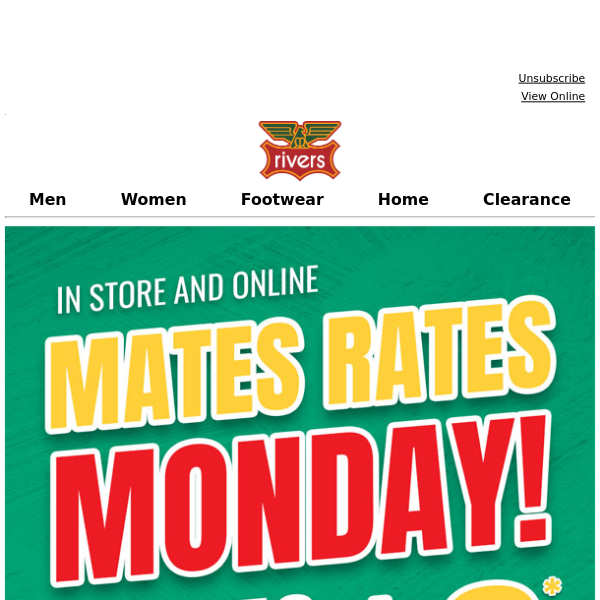 Mates Rates Monday | Prices From $8*