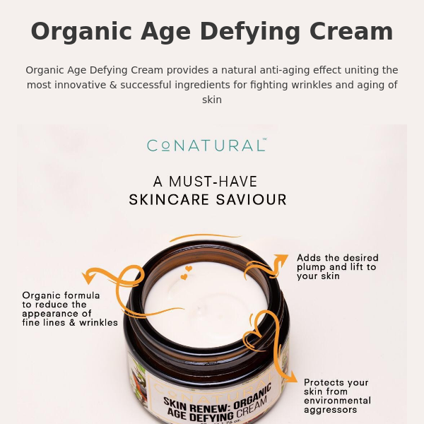 Organic Age Defying Cream 💆