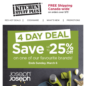 SAVE up to 25% Off Joseph Joseph – 4 Days Only!