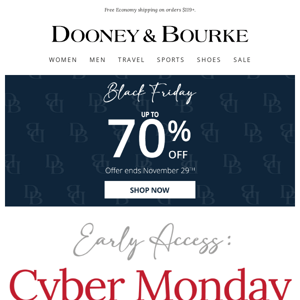 Up to 75% Off—Cyber Monday Early Access!