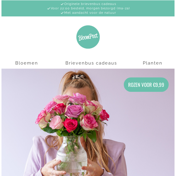 💐 Tijdelijk: brievenbus rozen voor €9,99