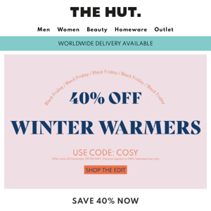 40% off winter must-haves
