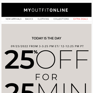 25% off for 25 min starts at 3pm ET / 12pm PT