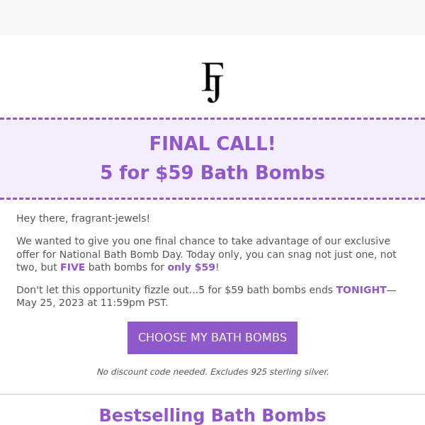 Fwd: 5 for $59 bath bombs