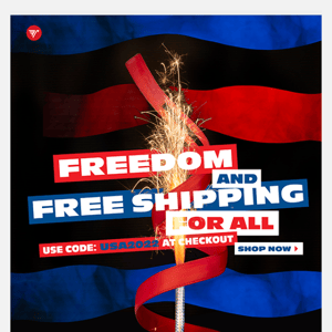 Free Sitewide Shipping Starts Now - Happy Bday, America!