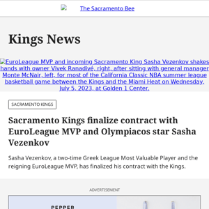 Sacramento Kings finalize contract with EuroLeague MVP and Olympiacos star Sasha Vezenkov