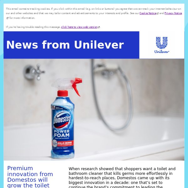 Premium innovation from Domestos will grow the toilet cleaning market