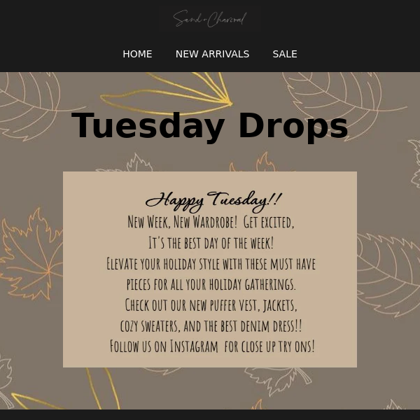 TUESDAY DROPS <3 Sand + Charcoal