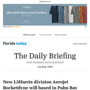 Daily Briefing: New L3Harris division Aerojet Rocketdyne will based in Palm Bay