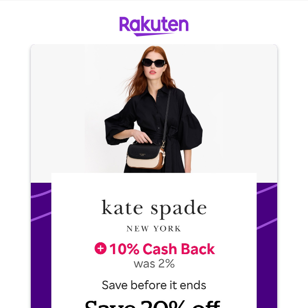 kate spade new york: Save before it ends! 10% Cash Back + 30% off