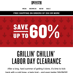 Savings That Work - Up To 60% OFF Labor Day Clearance!