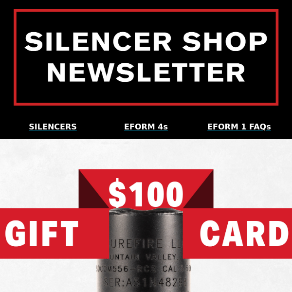 Get $100 Silencer Shop Gift Cards on Select Suppressors