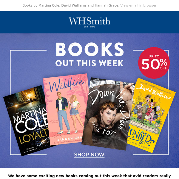New Books with up to 50% Off 📚