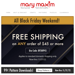 Black Friday Free Shipping + Deals Galore!