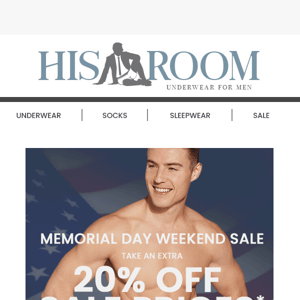 SHOP Our Memorial Day Weekend Sale EXTRA 20% Off