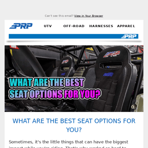 PRP Seat Options ⚡ More Choices Make The Difference