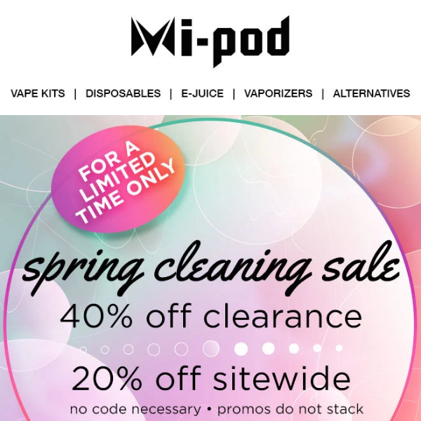 🌼 Last Chance to Save! Spring Cleaning Sales Event Ends Tonight - Up to 40% Off!