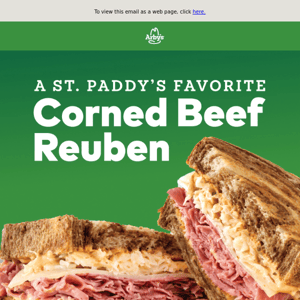 Corned Beef Reuben, a St. Paddy’s Day tradition. 🍀