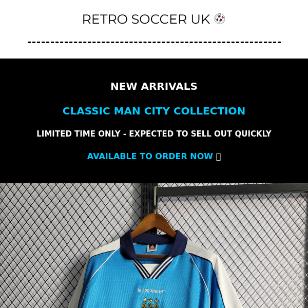 RETRO SOCCER - MAN CITY FANS - LIMITED TIME ONLY 🔥