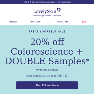 ⏲️ Hurry, 20% off Colorescience is going fast!