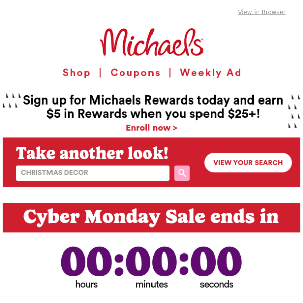 🚨 📣 Cyber Monday just extended with bonus shopping hours! - Michaels  Stores