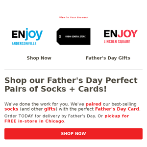 Cards + Socks = Perfect Pairs For Dad