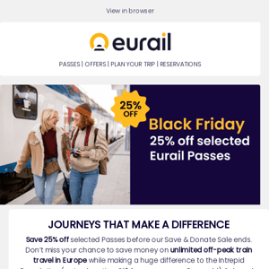 Pssst… Want 25% off your next Eurail trip?