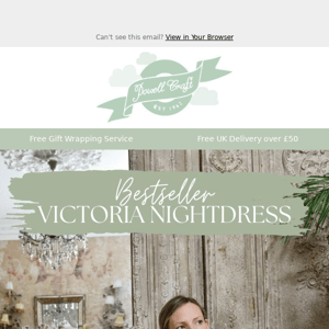 🤍Romantic Nights Await: Shop the Victoria Nightdress Now!