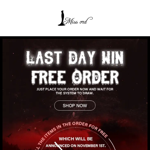 LAST DAY WIN FREE ORDER🤩🤩🔥🔥