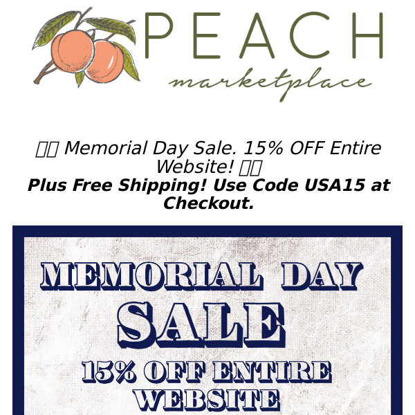 Memorial Day Sale! 15% OFF Entire Website! 🇺🇸