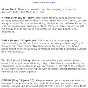 Your horoscope for May 30