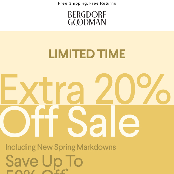 Starts Today - Extra 20% Off