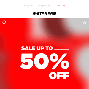 T's up to 50% off