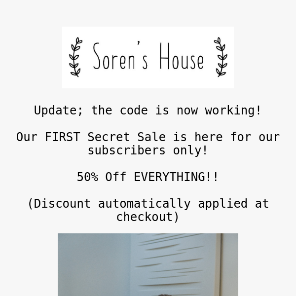 CODE NOW WORKING! 50% Off Everything💫