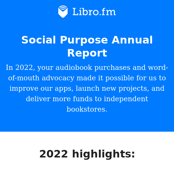 Your impact as a Libro.fm listener