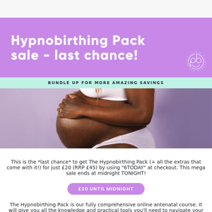 Hurry, £20 Hypnobirthing Pack sale ends tonight!
