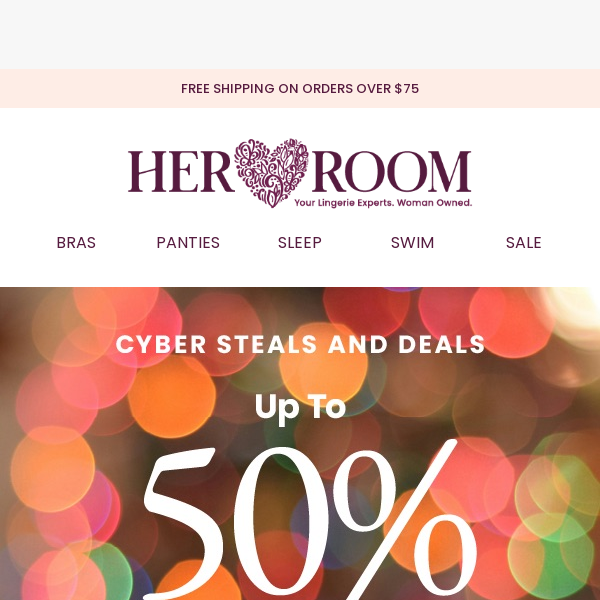 Up to 50% off 💌 Cyber Steals - Her Room