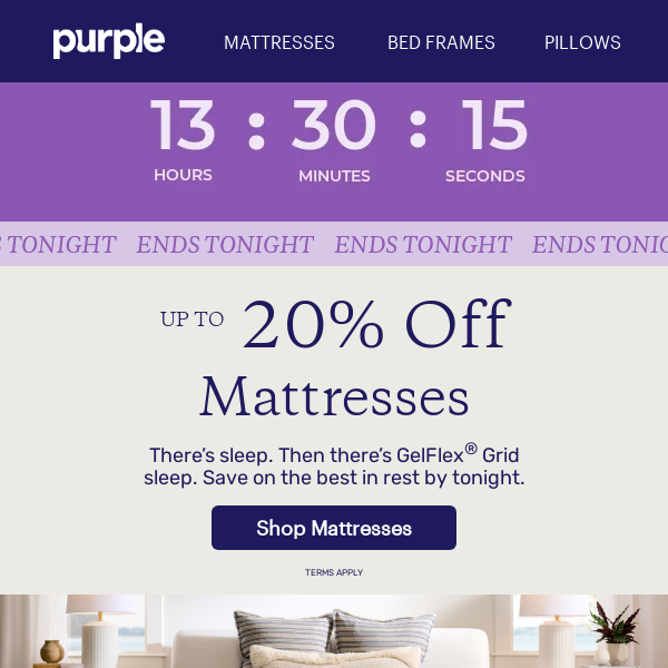 Ends Tonight: Up to 20% Off Mattresses