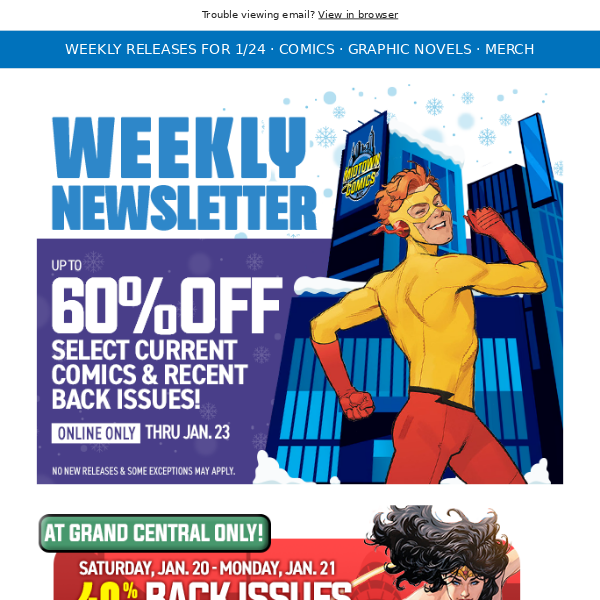 Up to 60% Off Select Back Issues, Superior Spider-Man #3, Resurrection Of Magneto #1, Titans Beast World Tour Star City #1, New Batman issues, & more!
