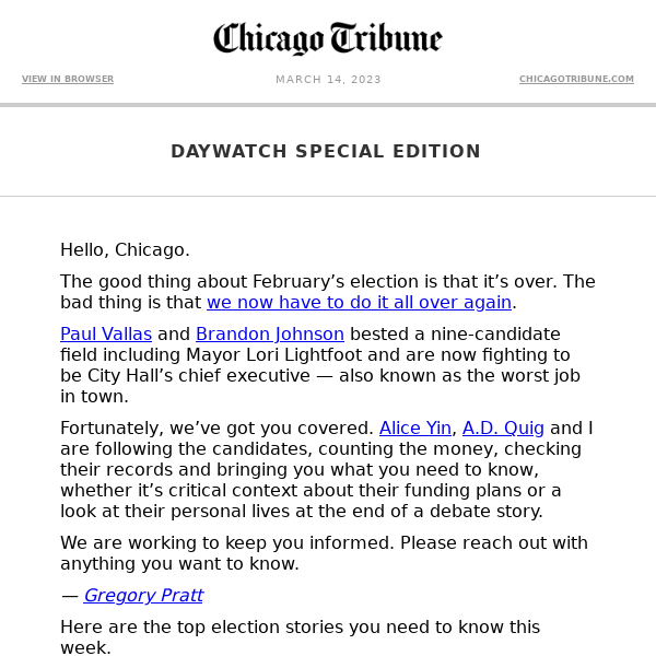 Daywatch special edition: Get ready for Chicago’s runoff election