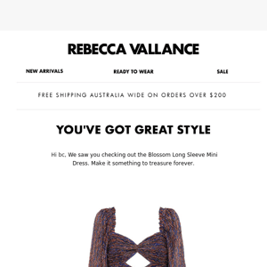 Bc, your Rebecca Vallance Blossom Long Sleeve Mini Dress is waiting