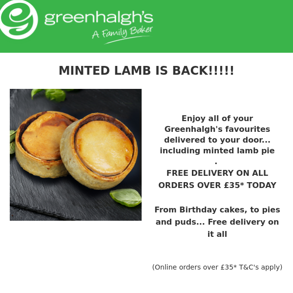 National Pie week is here!!!..... Celebrate with Free Delivery on your favourites