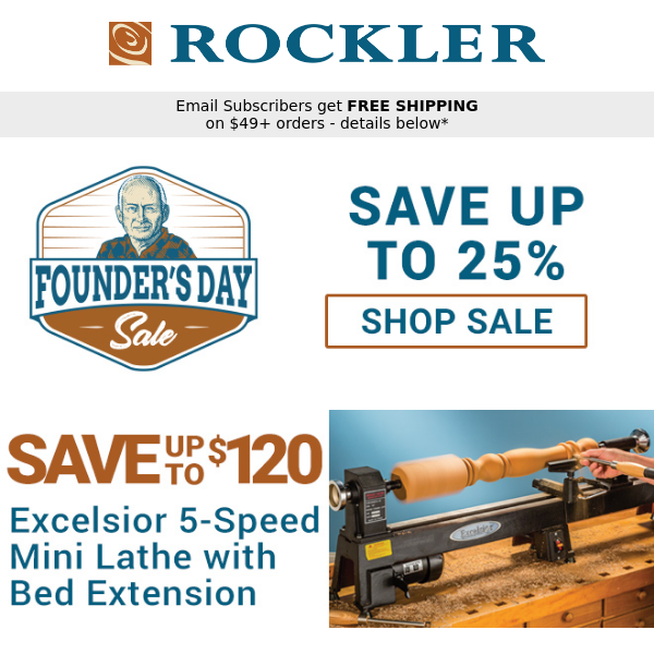 SAVE Up To $120 - Rockler Mini Lathe + Deals On Turning!