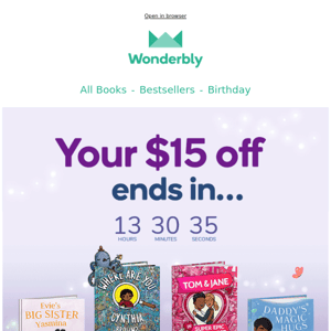 Ends midnight! $15 off books they’ll love 💓