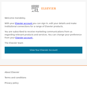 Welcome to Elsevier