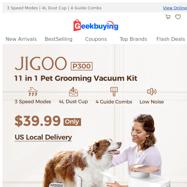 🇺🇲US Deals, JIGOO P300 11 in 1 🐶Pet Grooming Vacuum $39.99 Only
