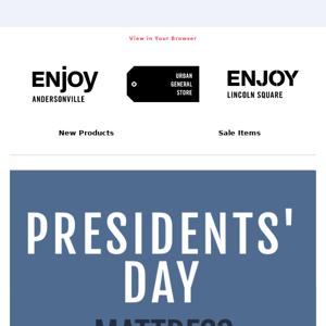 Presidents' Day Sale