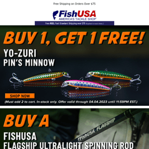 Buy 1, Get 1 FREE Yo-Zuri Pin's Minnows!